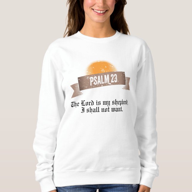 Psalm 23 Bibelcitat T Shirt (Framsida)