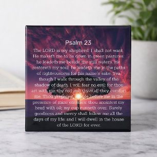 Psalm 23 Bibelvers Solnedgång Träd Magnet