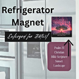 Psalm 23 Bibelvers Solnedgång Träd Magnet