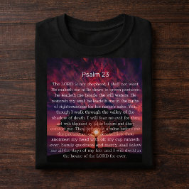 Psalm 23 Bibelverse med Rosa Sunset Träd T Shirt