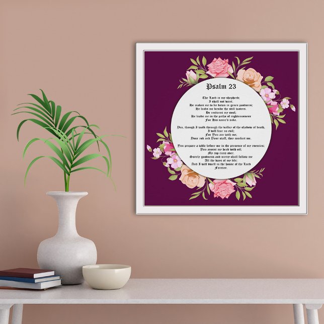 Psalm 23 Bible Scripture Gicleé Poster (Skapare uppladdad)