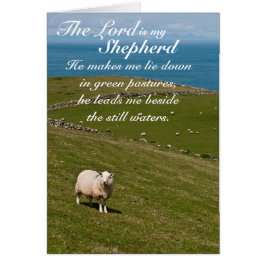 Psalm 23 bible Verse, Irish Sheep Fält Card Hälsningskort
