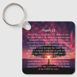 Psalm 23 Bible Verse Sunset Träd Nyckelring