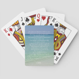 Psalm 23 Bible Verse Vacker Beach Monogram Casinokort