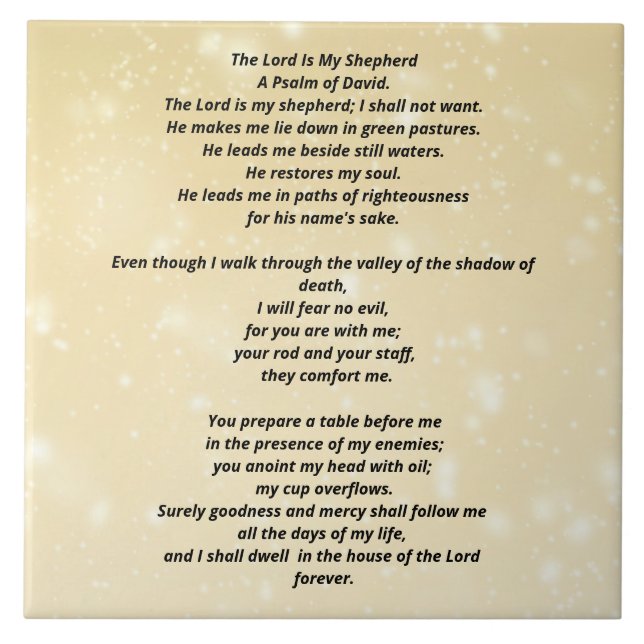Psalm 23 biblical quotes kakelplatta (Framsidan)