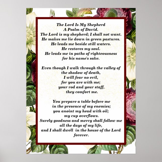 Psalm 23 biblical quotes poster (Framsidan)