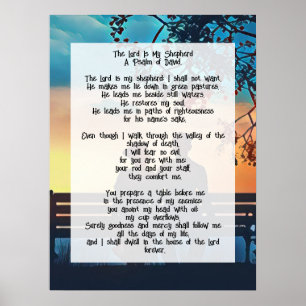 Psalm 23 bibliskt citattecken poster