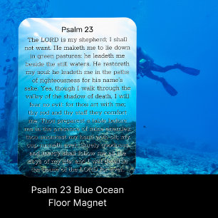 Psalm 23 Blå oceanen Golv Magnet