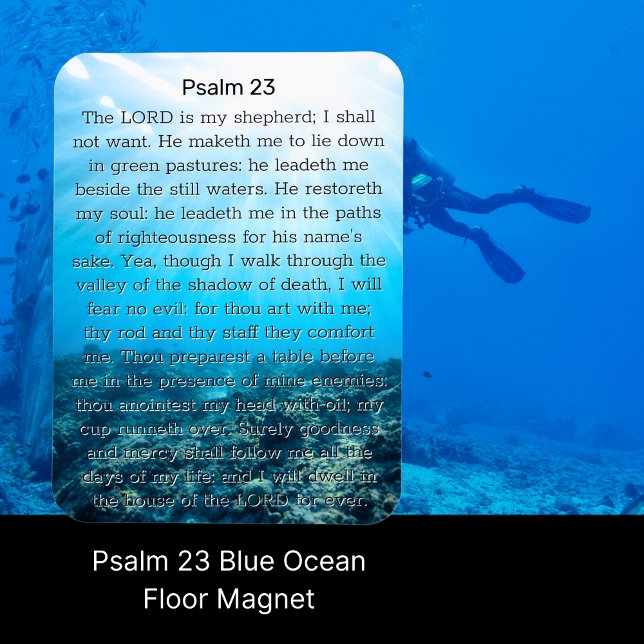 Psalm 23 Blå oceanen Golv Magnet (Skapare uppladdad)