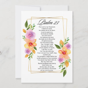 Psalm 23 Blommig geometrisk ram Julkort