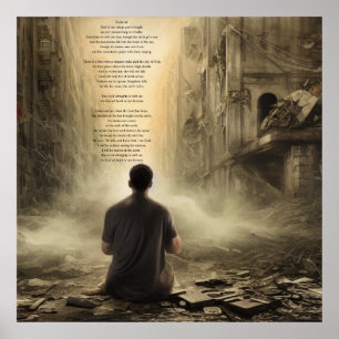 Psalm 23, bön mitt i förstörelse poster