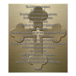 Psalm 23 - Bronze Fototryck