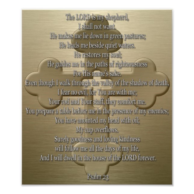 Psalm 23 - Bronze Fototryck (Framsidan)