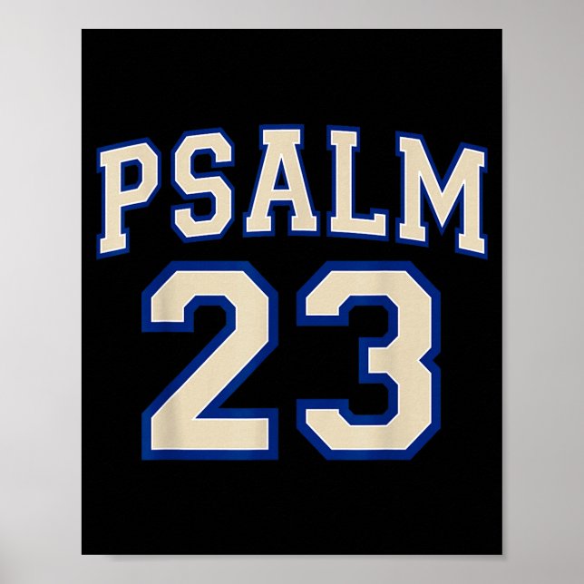 Psalm 23 Christian Faith Ivory And Blue Varisty Le Poster (Framsidan)