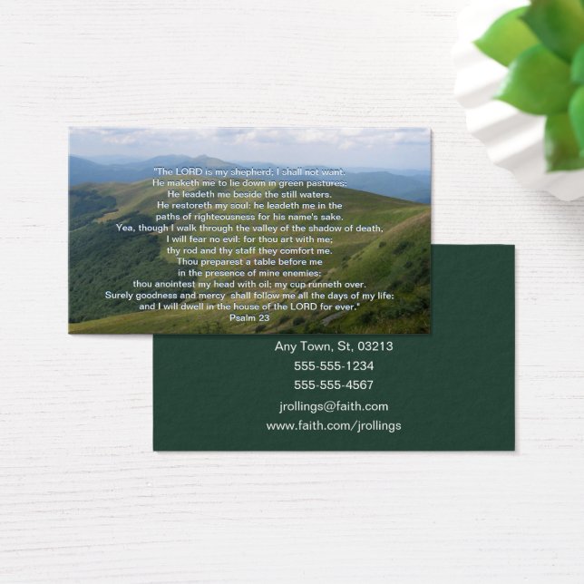 Psalm 23 | Christian Inspirational Visitkort (Skivbord)