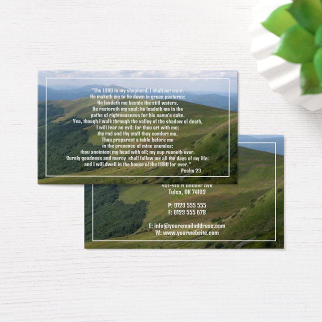 Psalm 23 | Christian Inspirational Visitkort (Skivbord)