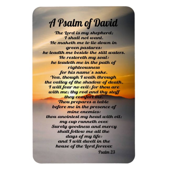 Psalm 23: David Psalm Magnet (Vertikal)