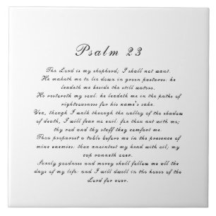Psalm 23 Enkel Elegant, svartvitt Kakelplatta
