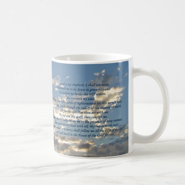 Psalm 23 Fackisk bibel Verse Christian Kaffemugg (Höger)