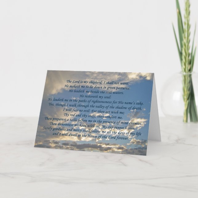 Psalm 23 Fackisk bibel Verse Christian Kort (Framsida)