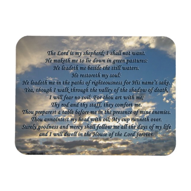 Psalm 23 Fackisk bibel Verse Christian Magnet (Horisontell)