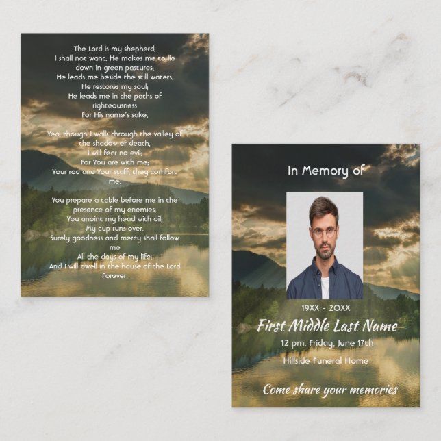 Psalm 23 Firande av livstjänst  Visitkort (Fram/baksida)