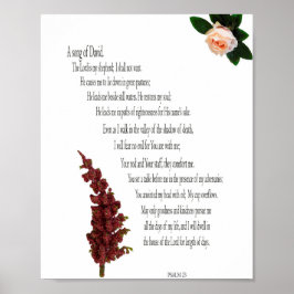 Psalm 23, Floral Green, Värdeaffischpapper (Matte) Poster