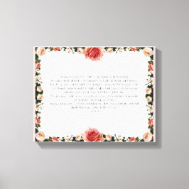 Psalm 23, Flower Rosa Stretched Kanvastryck