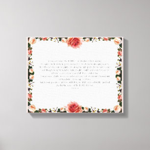 Psalm 23, Flower Rosa Stretched Kanvastryck