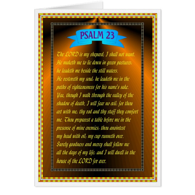 PSALM 23 HÄLSNINGSKORT (Framsidan)