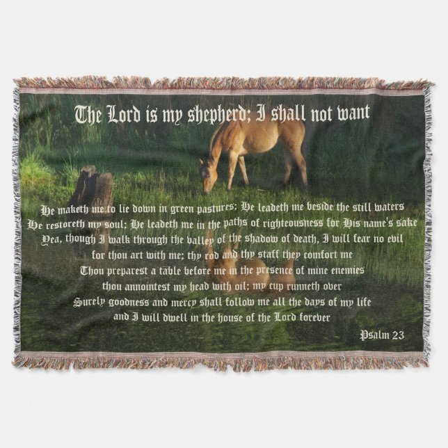 Psalm 23 Häst vid stilla vatten Filt (Framsidan)