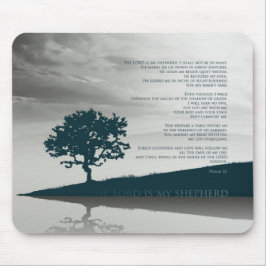Psalm 23 Herren är min herde Duotone Blå Musmatta