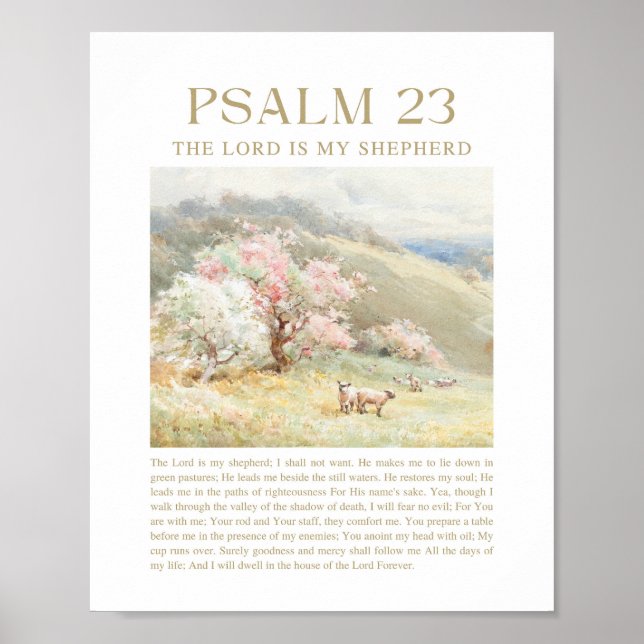 Psalm 23 Herren är min herde Poster (Framsidan)