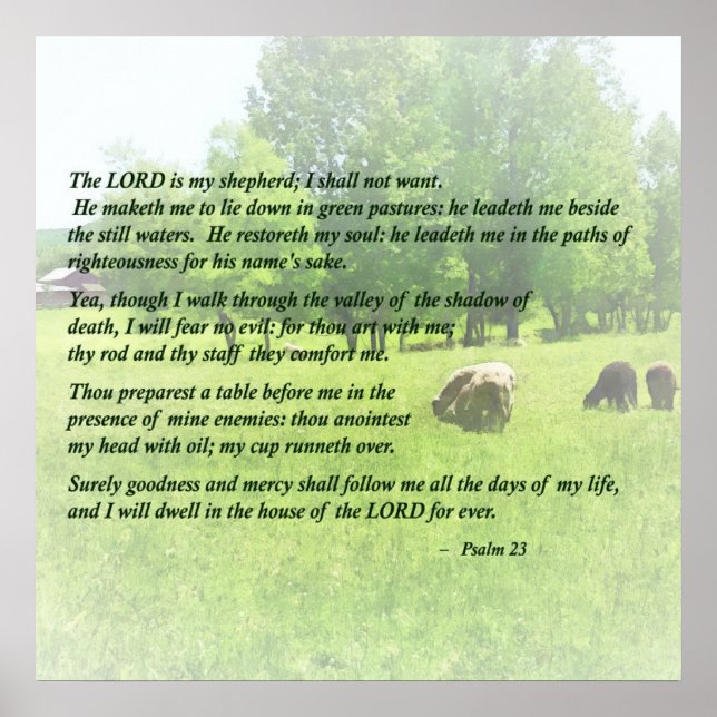 Psalm 23 Herren är min herde. Poster (Framsidan)