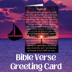 Psalm 23 Herren är min herde Solnedgång Hälsningskort