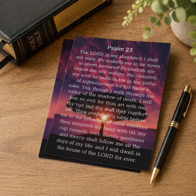 Psalm 23 Herren är min herde Solnedgång  Vykort (Skapare uppladdad)