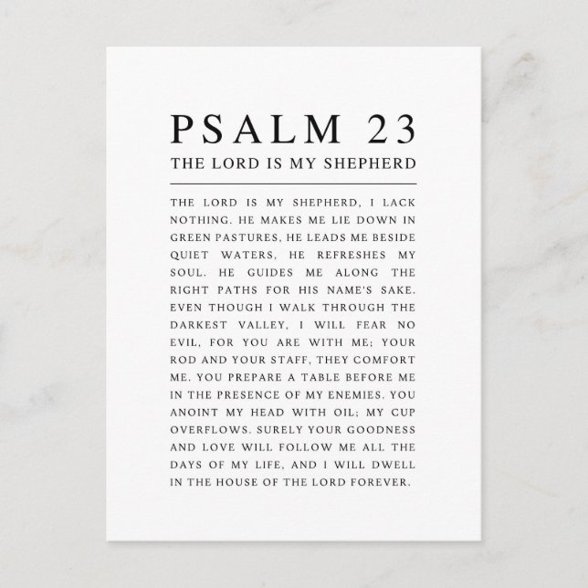 Psalm 23 Herren är min herde Vykort (Framsida)
