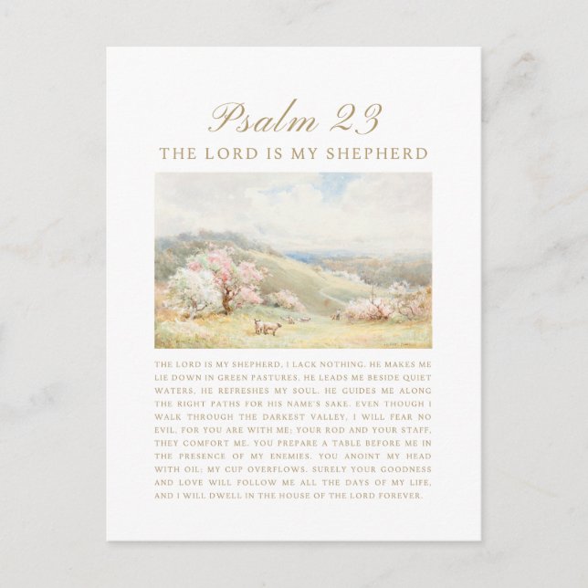 Psalm 23 Herren är min herde Vykort (Framsida)