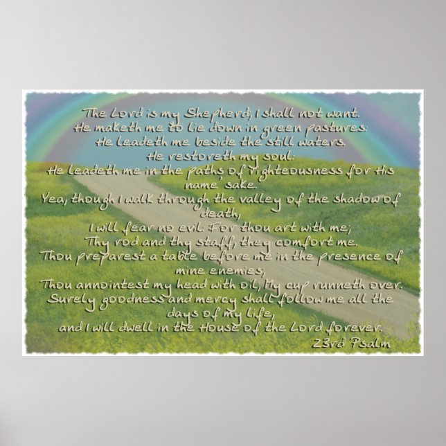 Psalm 23 Herren är min Sheperd POSTER BIBLE (Framsidan)