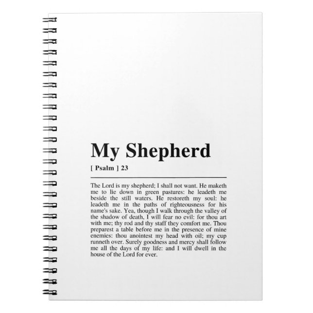 Psalm 23 Herren är min Shepherd Anteckningsbok (Framsidan)
