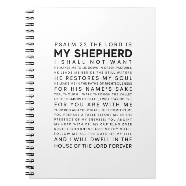 Psalm 23 Herren är min Shepherd Anteckningsbok (Framsidan)