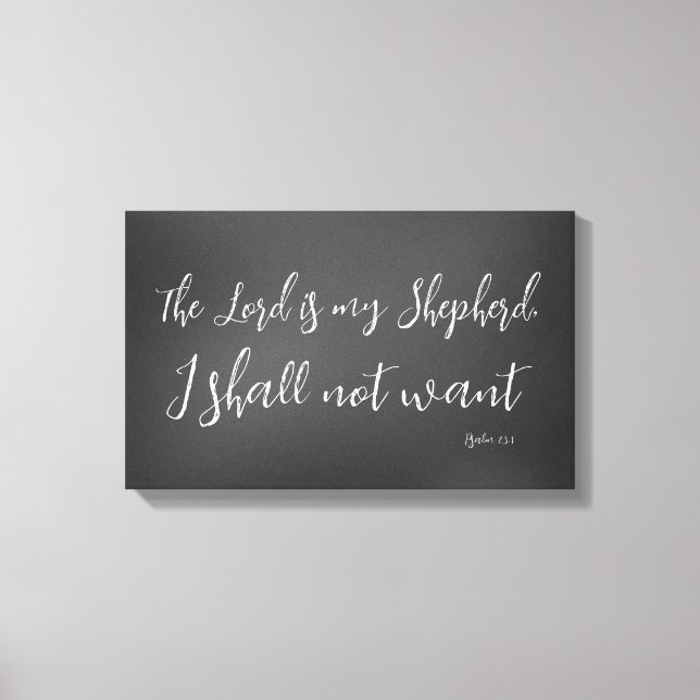 Psalm 23 Herren är min Shepherd Bible Verse Canvastryck (Framsida)