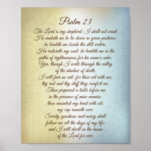 Psalm 23 Herren är min Shepherd, Bible Verse Poster