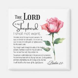 Psalm 23 Herren är min Shepherd Flower Magnet