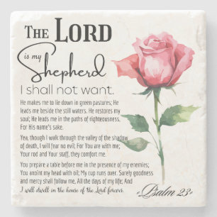 Psalm 23 Herren är min Shepherd Flower Stenunderlägg