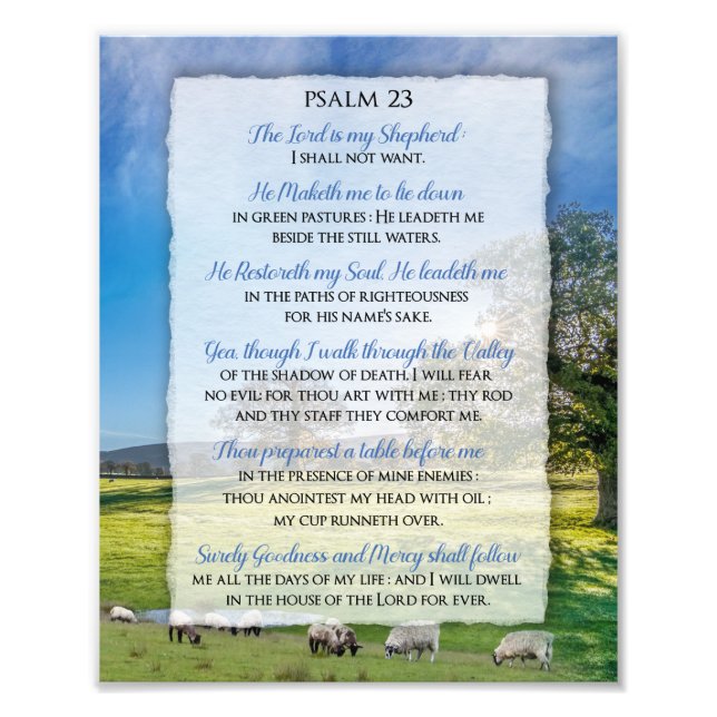 Psalm 23 - Herren är min Shepherd Fototryck (Framsidan)