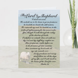 Psalm 23 Herren är min Shepherd Irish Sheep Fält Kort