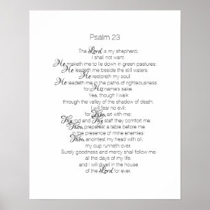 Psalm 23 Herren är min Shepherd KJV Scripture Poster