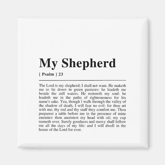 Psalm 23 Herren är min Shepherd Magnet (Framsidan)