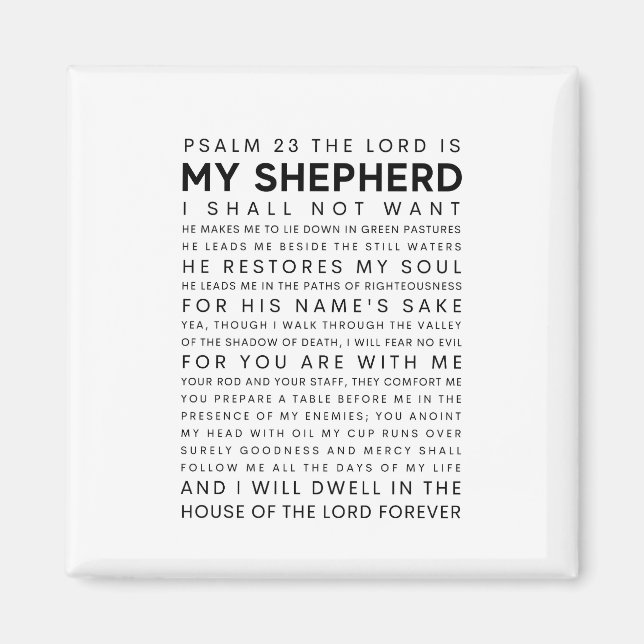 Psalm 23 Herren är min Shepherd Magnet (Framsidan)